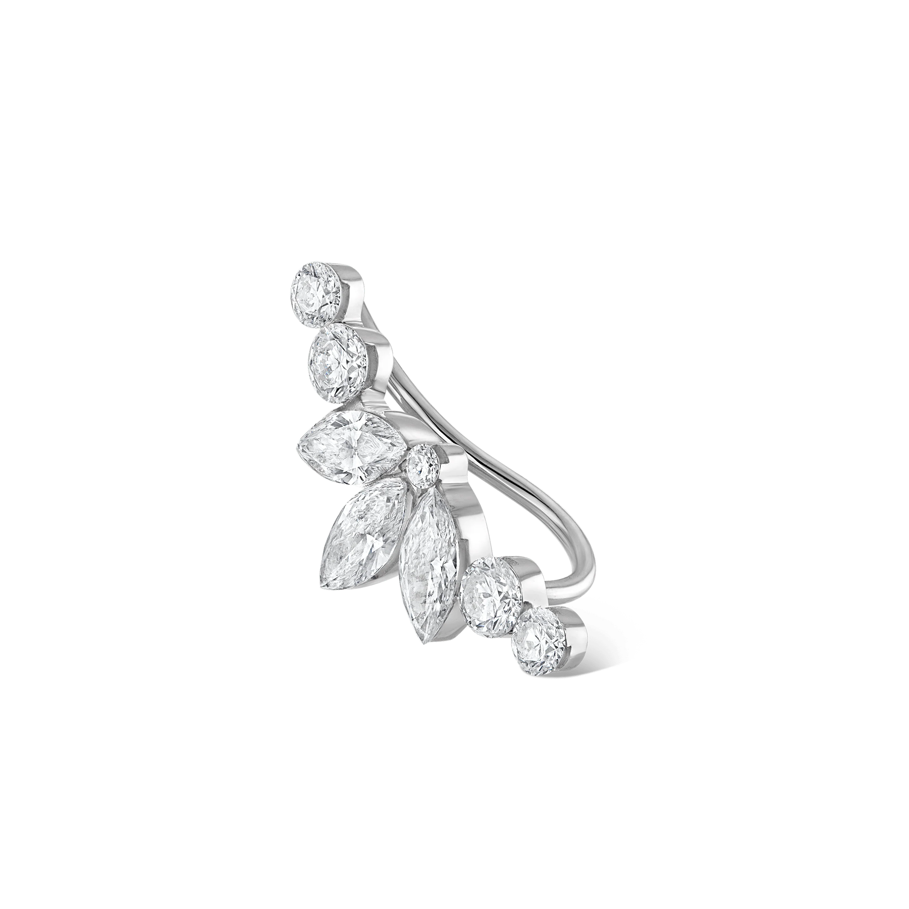 Invisible Diamond Lotus Open Garland Ear Climber - Image 25