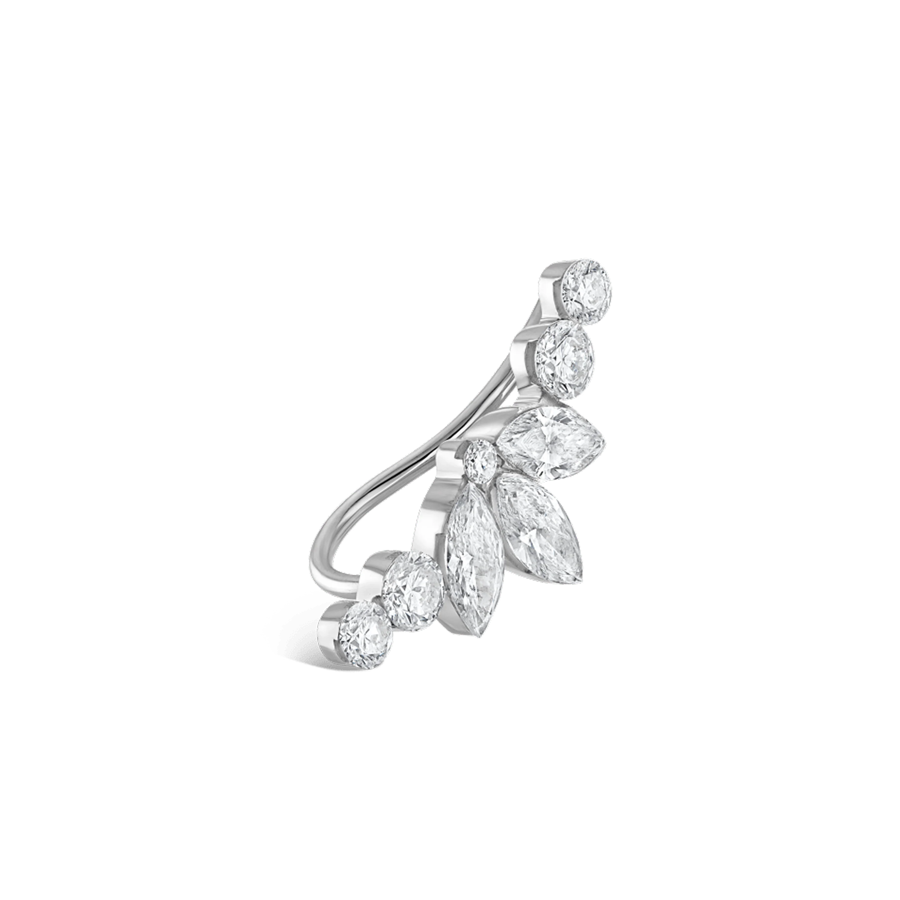Invisible Diamond Lotus Open Garland Ear Climber - Image 26