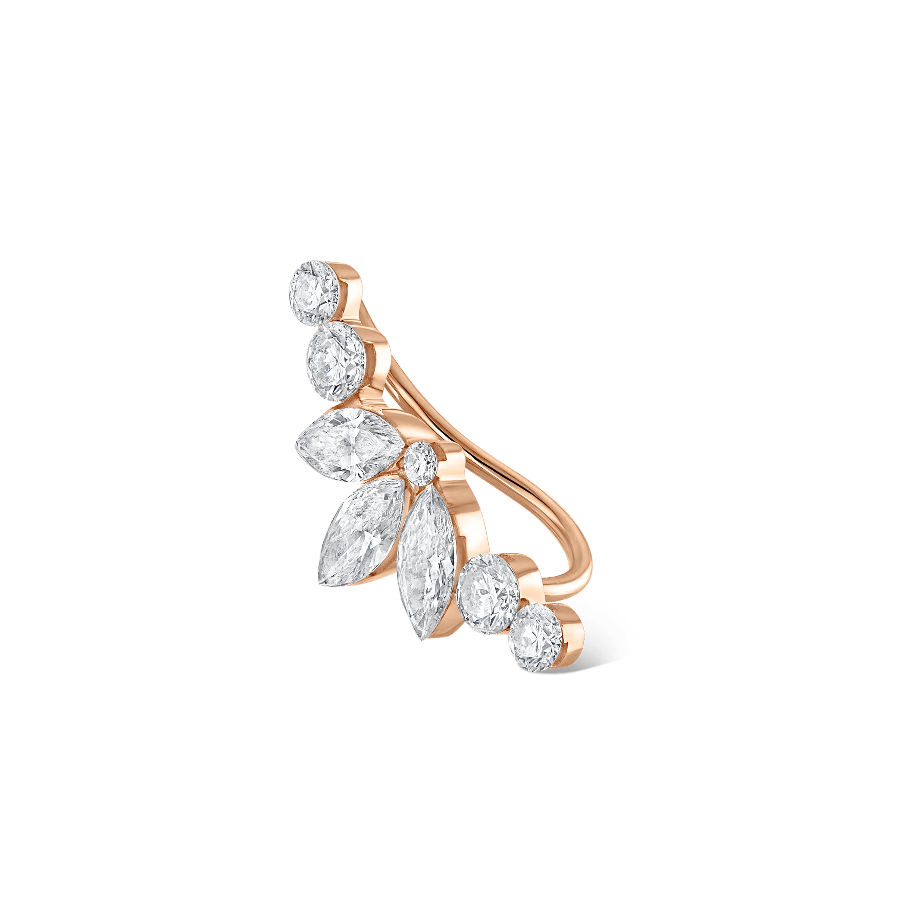 Invisible Diamond Lotus Open Garland Ear Climber - Image 27
