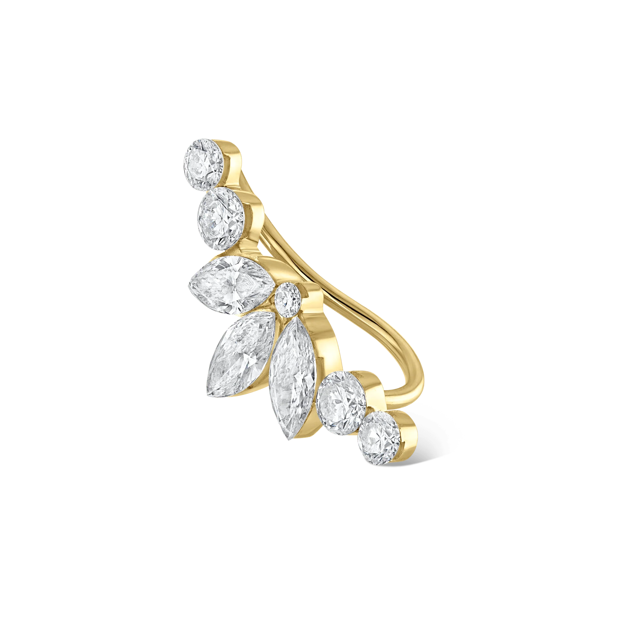 Invisible Diamond Lotus Open Garland Ear Climber - Image 29