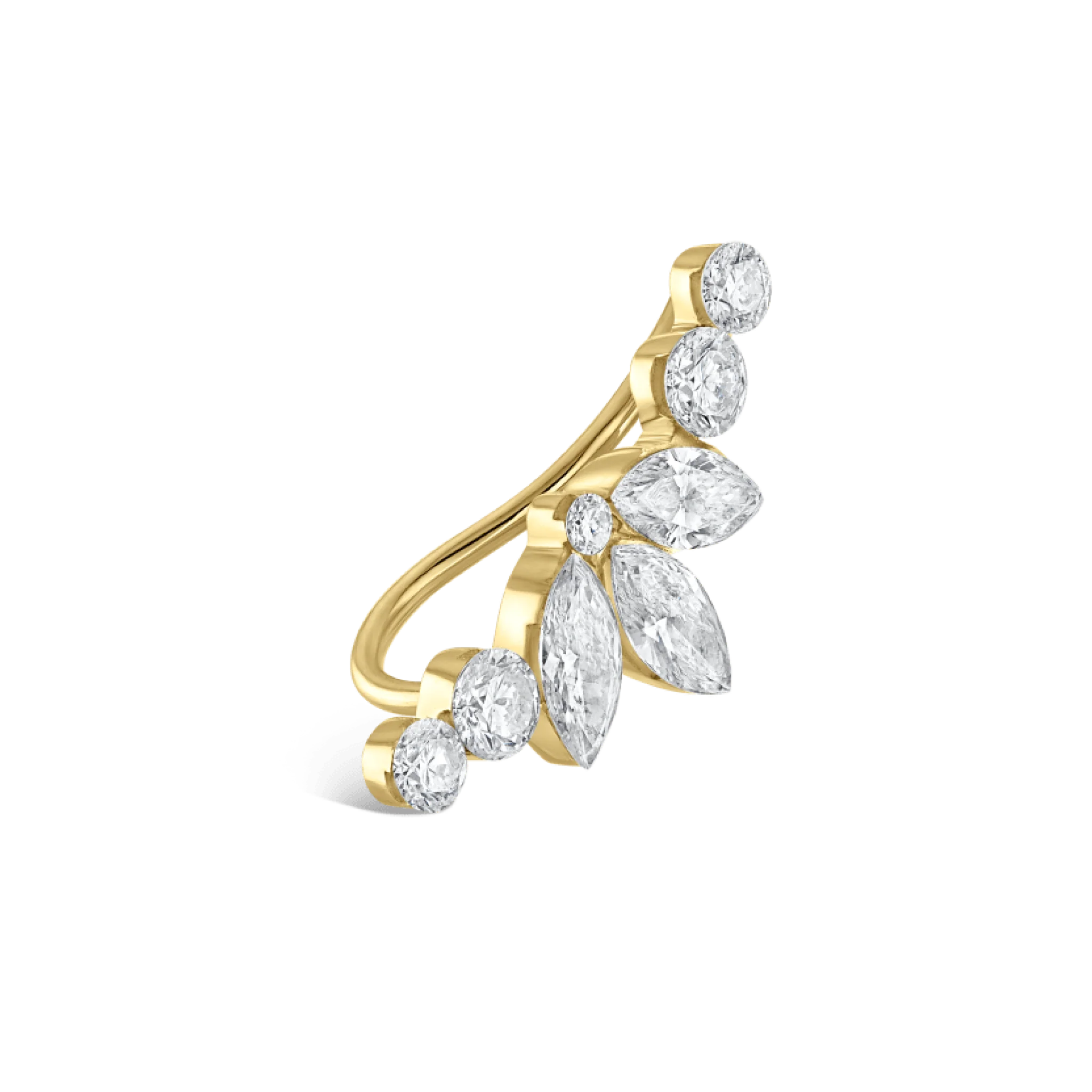 Invisible Diamond Lotus Open Garland Ear Climber - Image 30