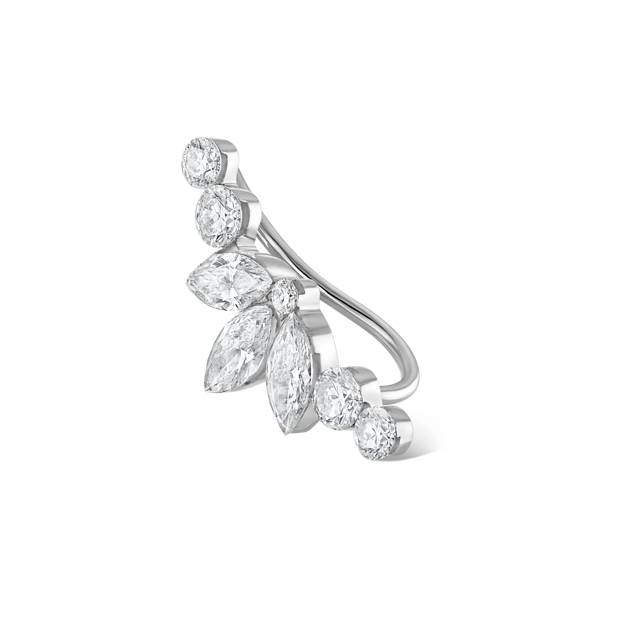 Invisible Diamond Lotus Open Garland Ear Climber - Image 31