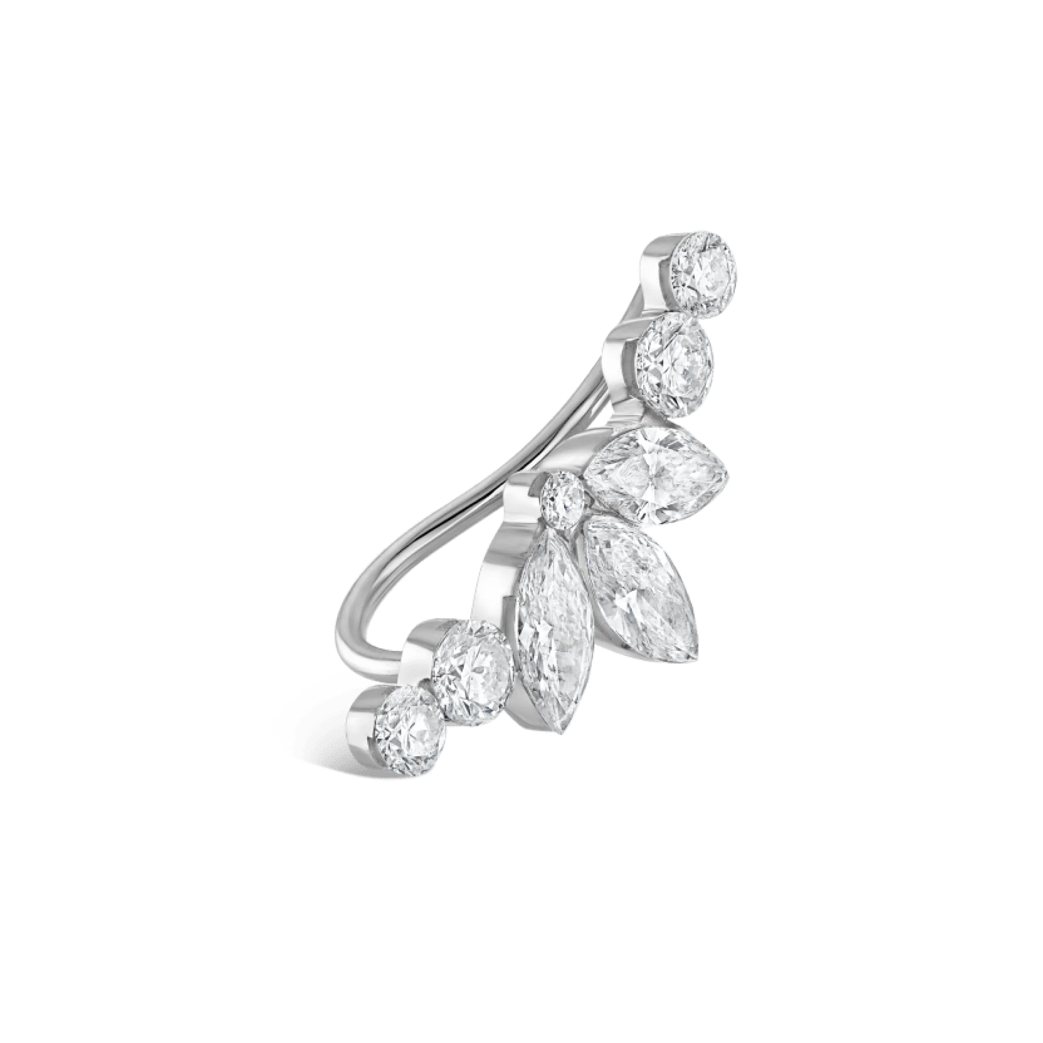 Invisible Diamond Lotus Open Garland Ear Climber - Image 32