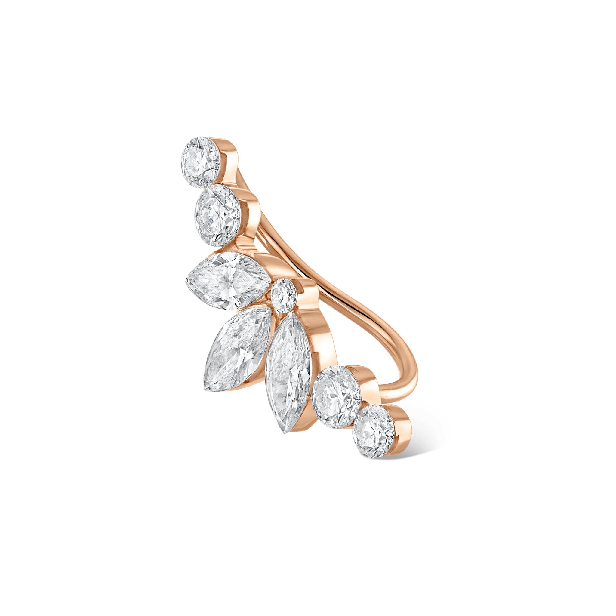 Invisible Diamond Lotus Open Garland Ear Climber - Image 33