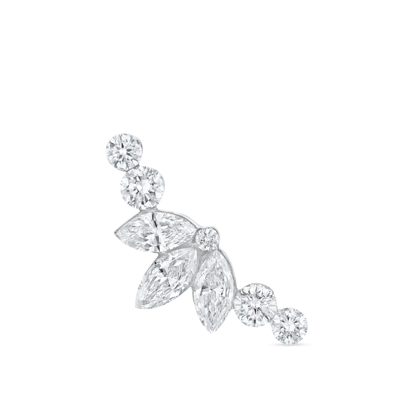 Invisible Diamond Lotus Open Garland Ear Climber - Image 4