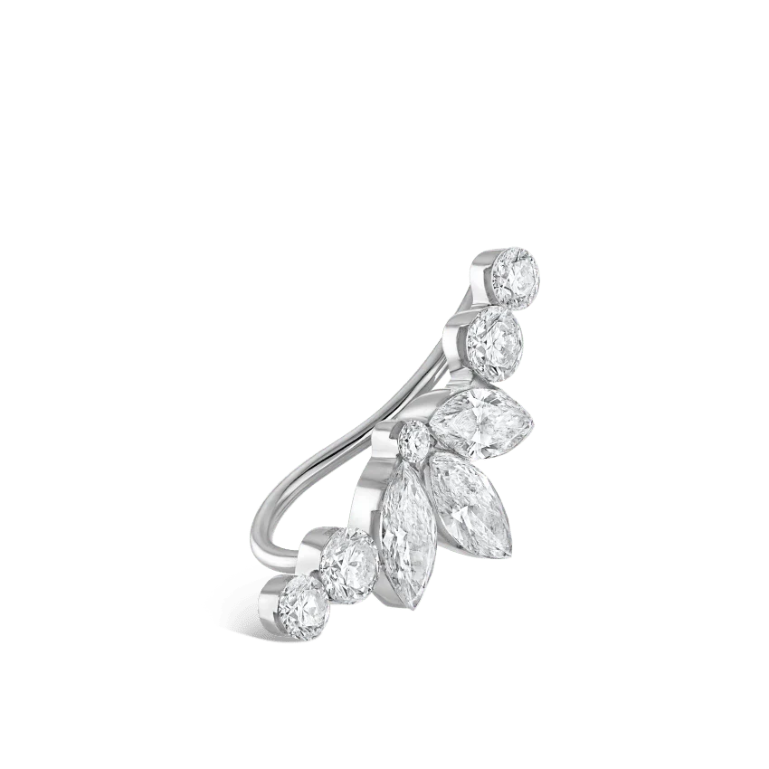 Invisible Diamond Lotus Open Garland Ear Climber - Image 5