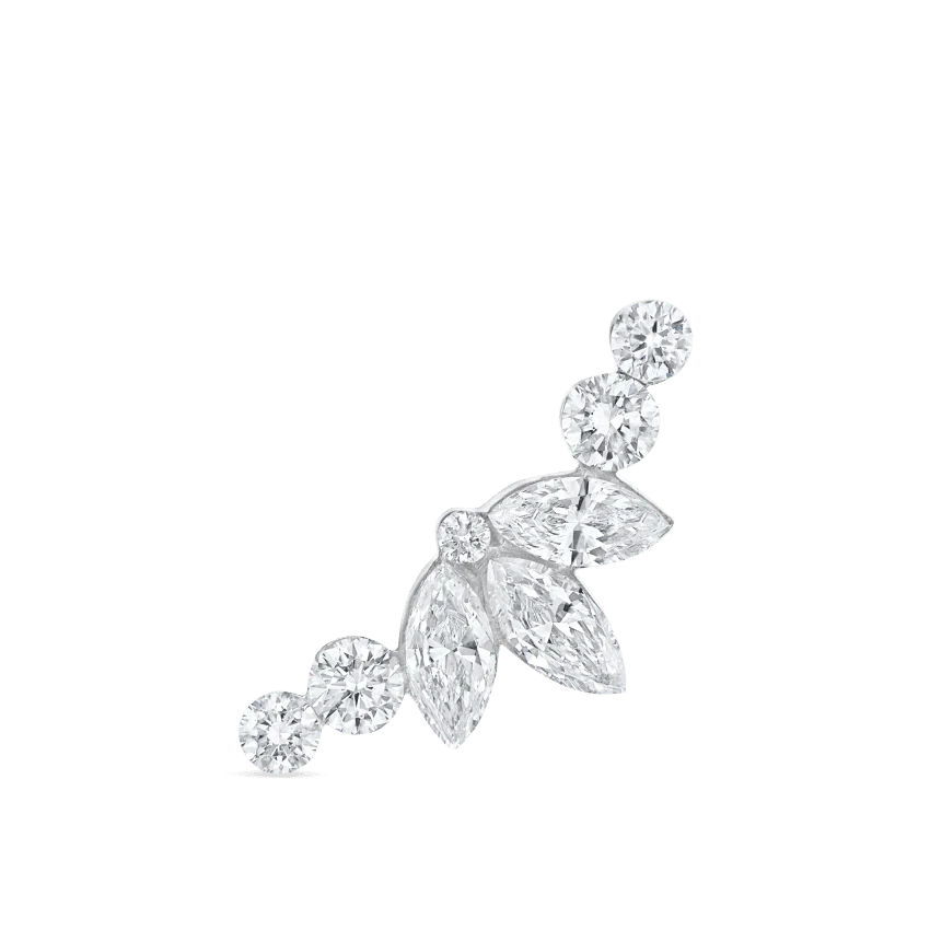 Invisible Diamond Lotus Open Garland Ear Climber - Image 8
