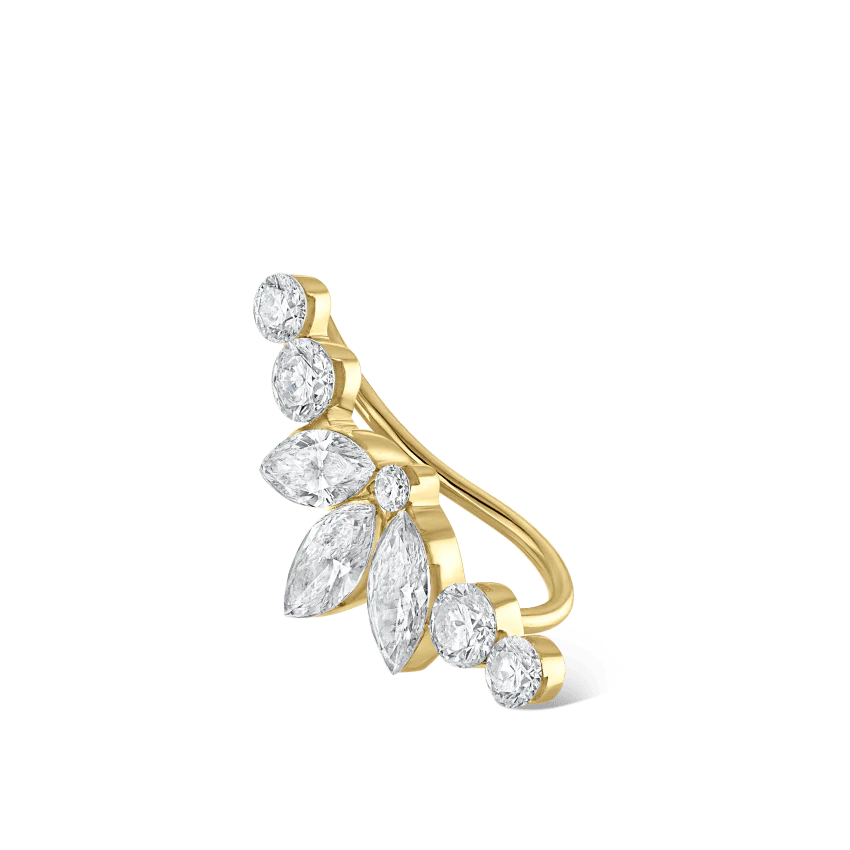 Invisible Diamond Lotus Open Garland Ear Climber - Image 9