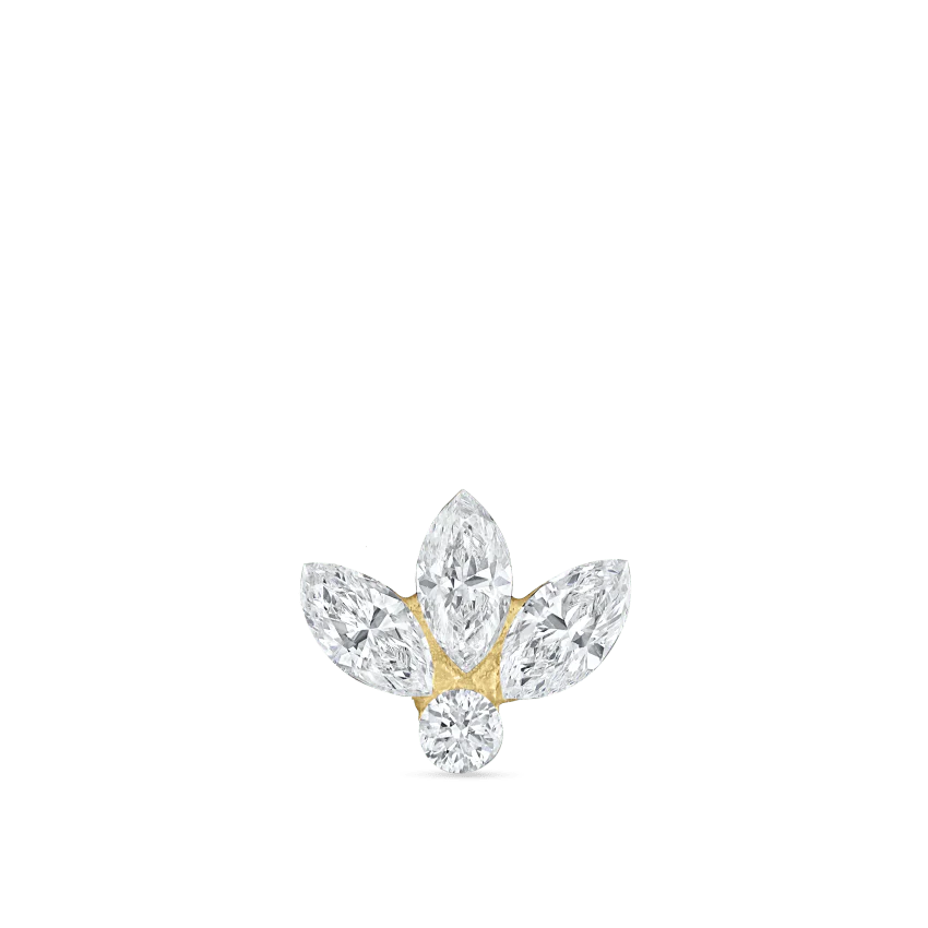 Invisible Diamond Lotus Threaded Stud Earring - Image 17