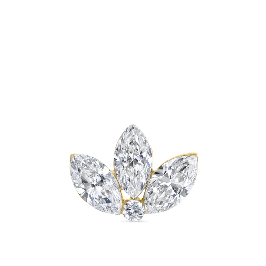 Invisible Diamond Lotus Threaded Stud Earring - Image 29