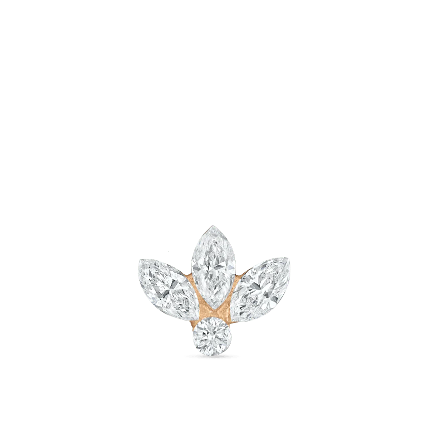 Invisible Diamond Lotus Threaded Stud Earring - Image 31