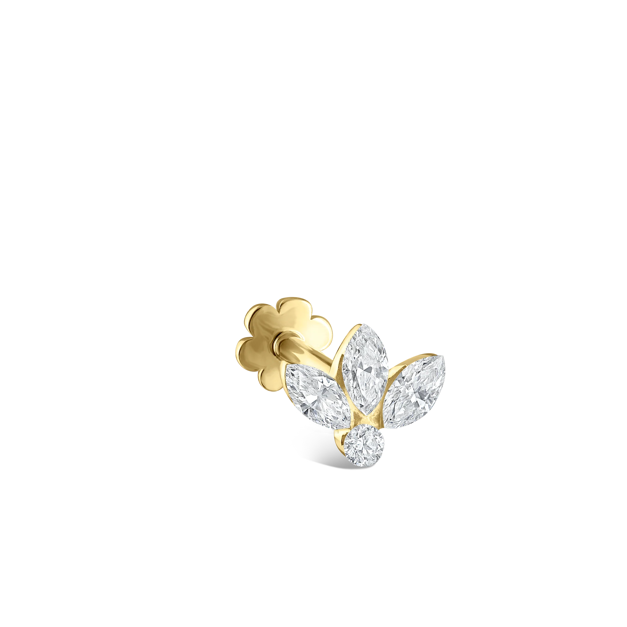Invisible Diamond Lotus Threaded Stud Earring - Image 42