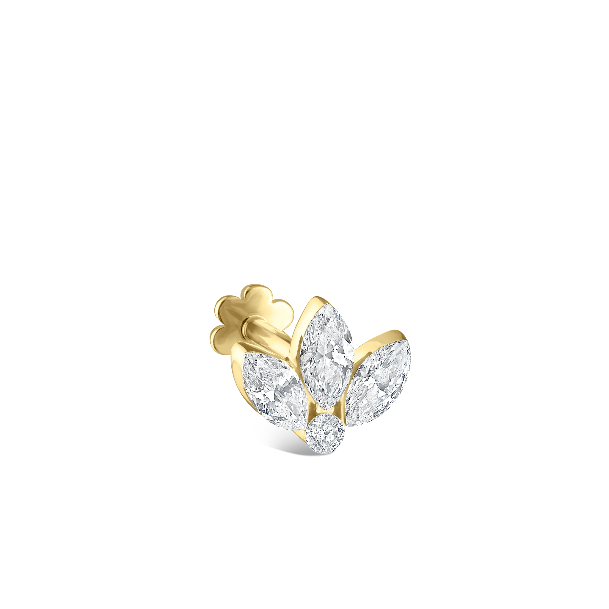 Invisible Diamond Lotus Threaded Stud Earring - Image 43
