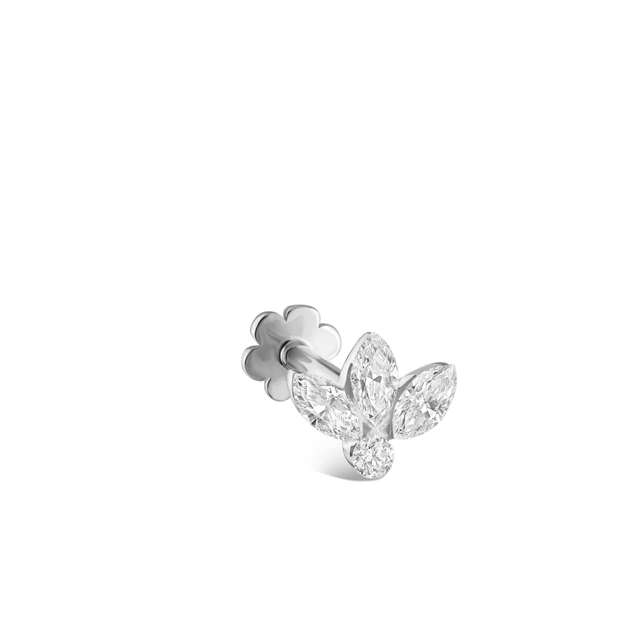 Invisible Diamond Lotus Threaded Stud Earring - Image 44