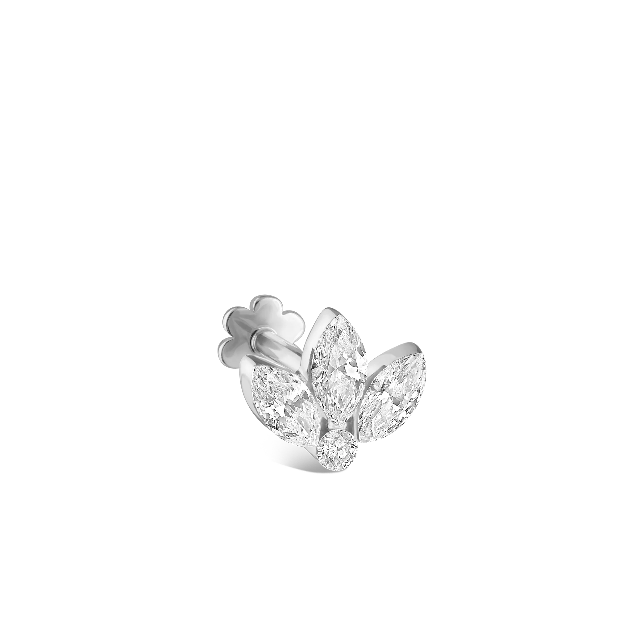 Invisible Diamond Lotus Threaded Stud Earring - Image 45