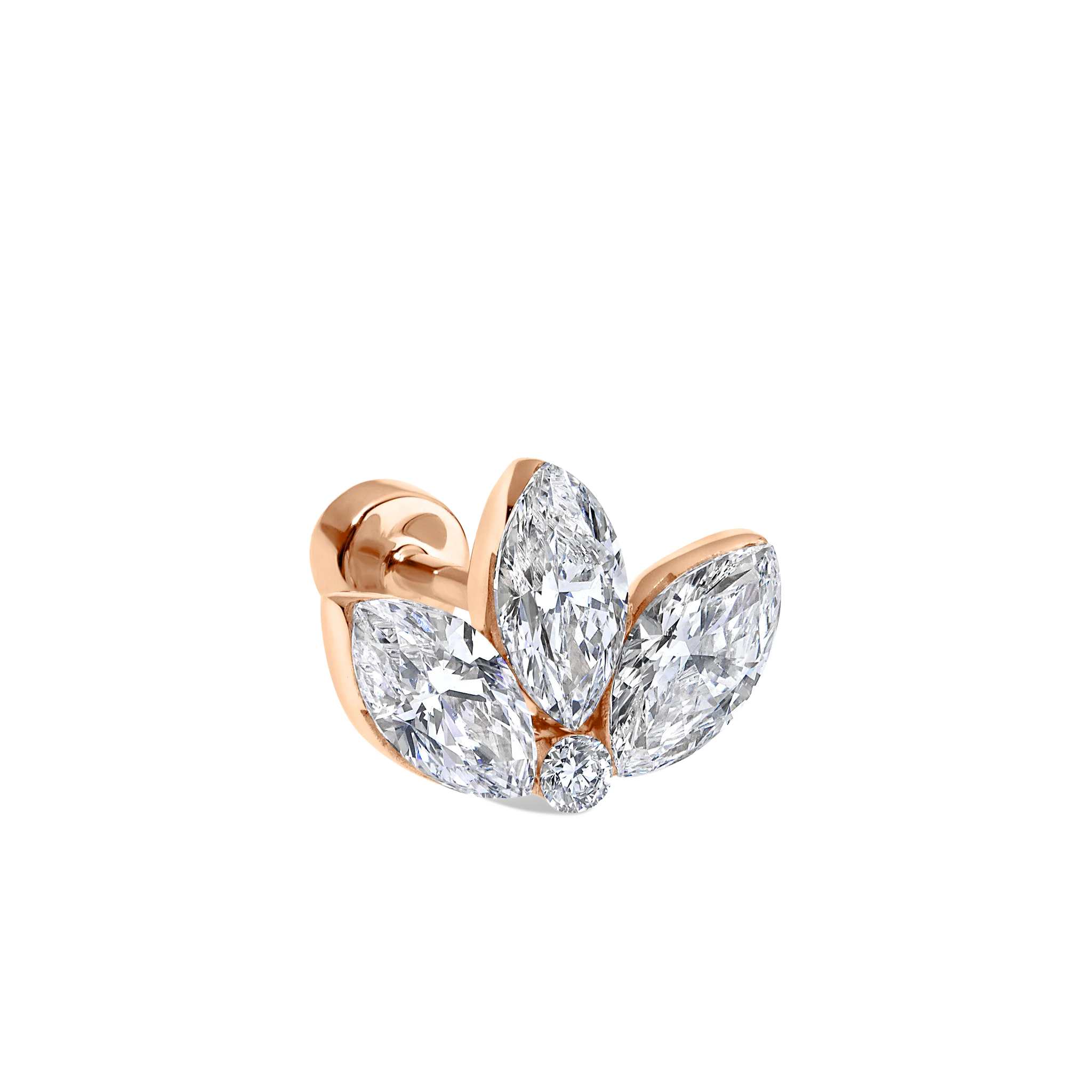 Invisible Diamond Lotus Threaded Stud Earring - Image 48