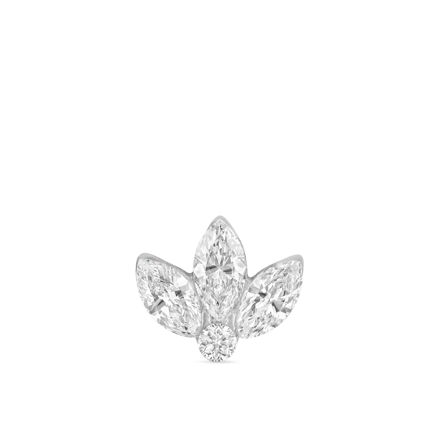 Invisible Diamond Lotus Threaded Stud Earring - Image 7