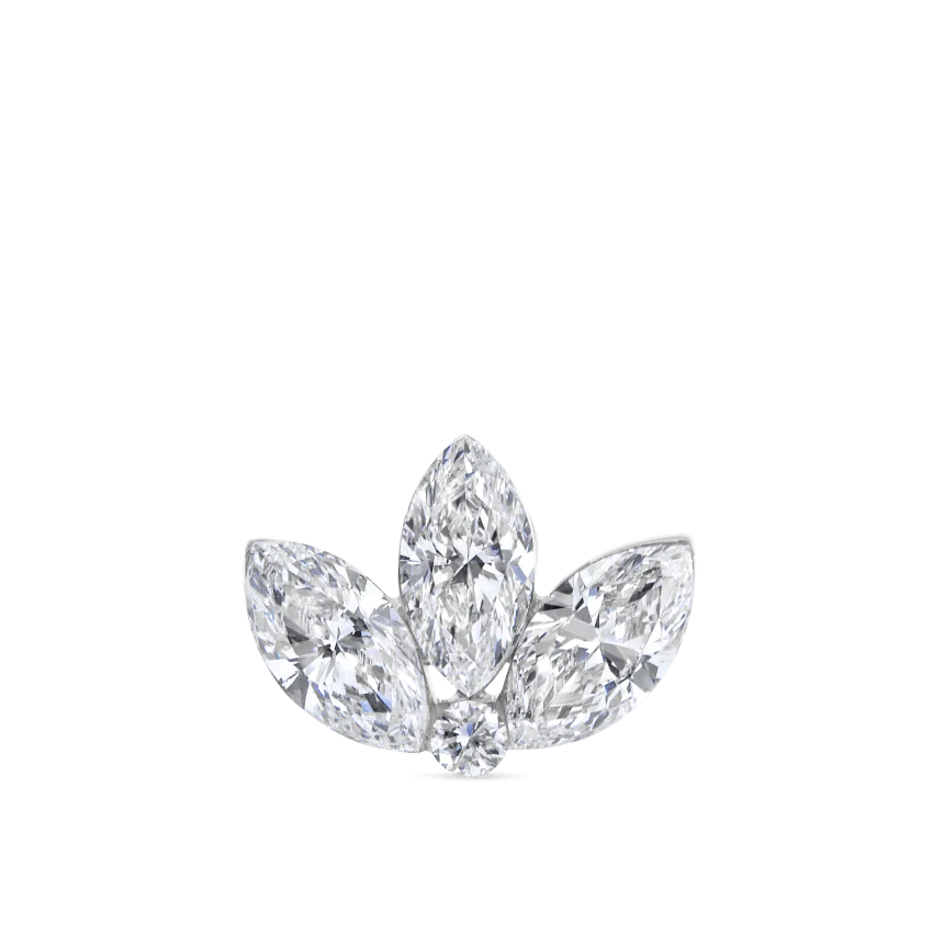 Invisible Diamond Lotus Threaded Stud Earring With Titanium Backing - Image 16