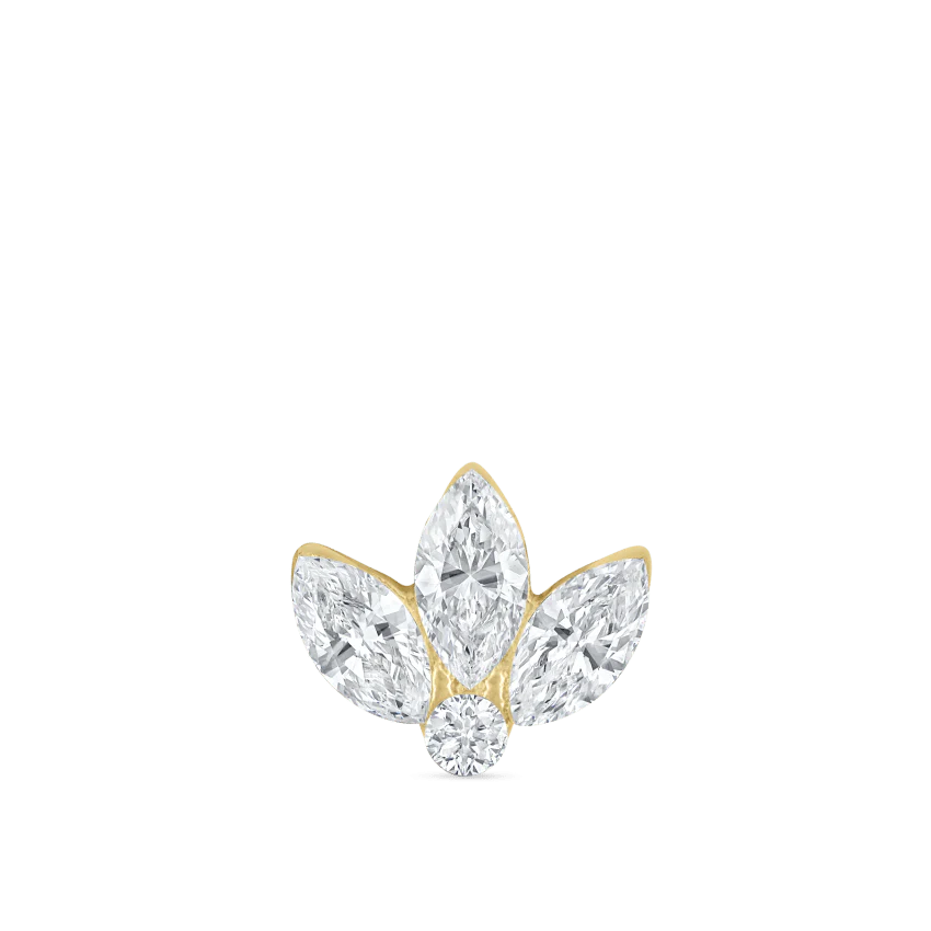Invisible Diamond Lotus Threaded Stud Earring With Titanium Backing - Image 22