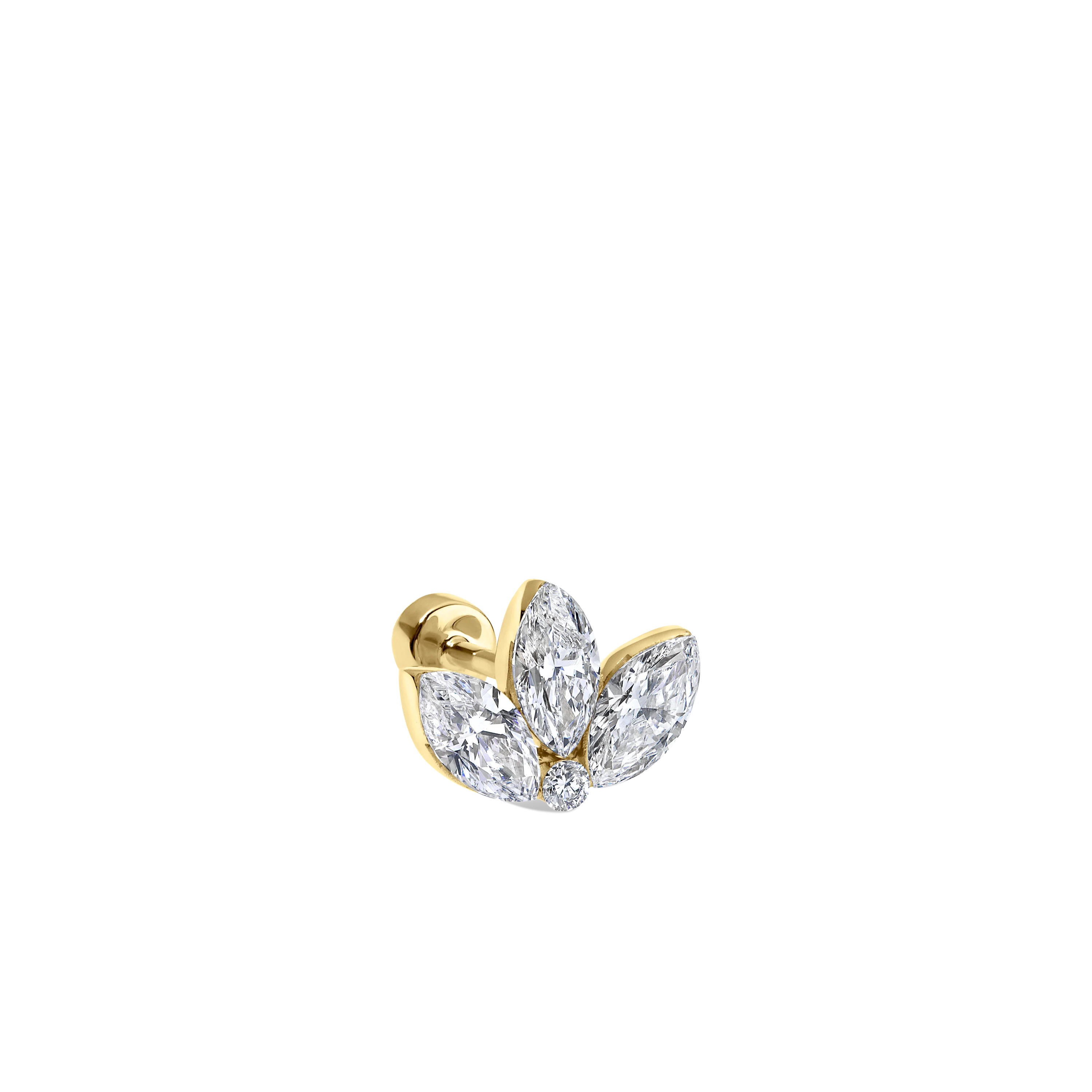 Invisible Diamond Lotus Threaded Stud Earring With Titanium Backing - Image 42