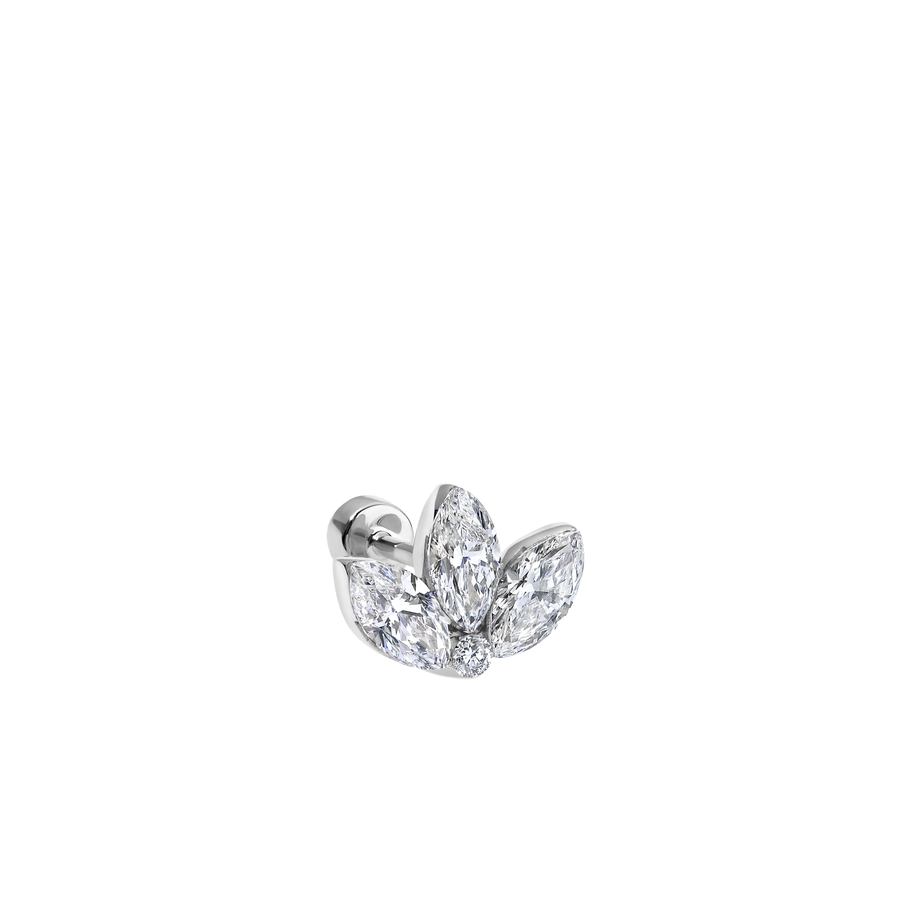 Invisible Diamond Lotus Threaded Stud Earring With Titanium Backing - Image 44