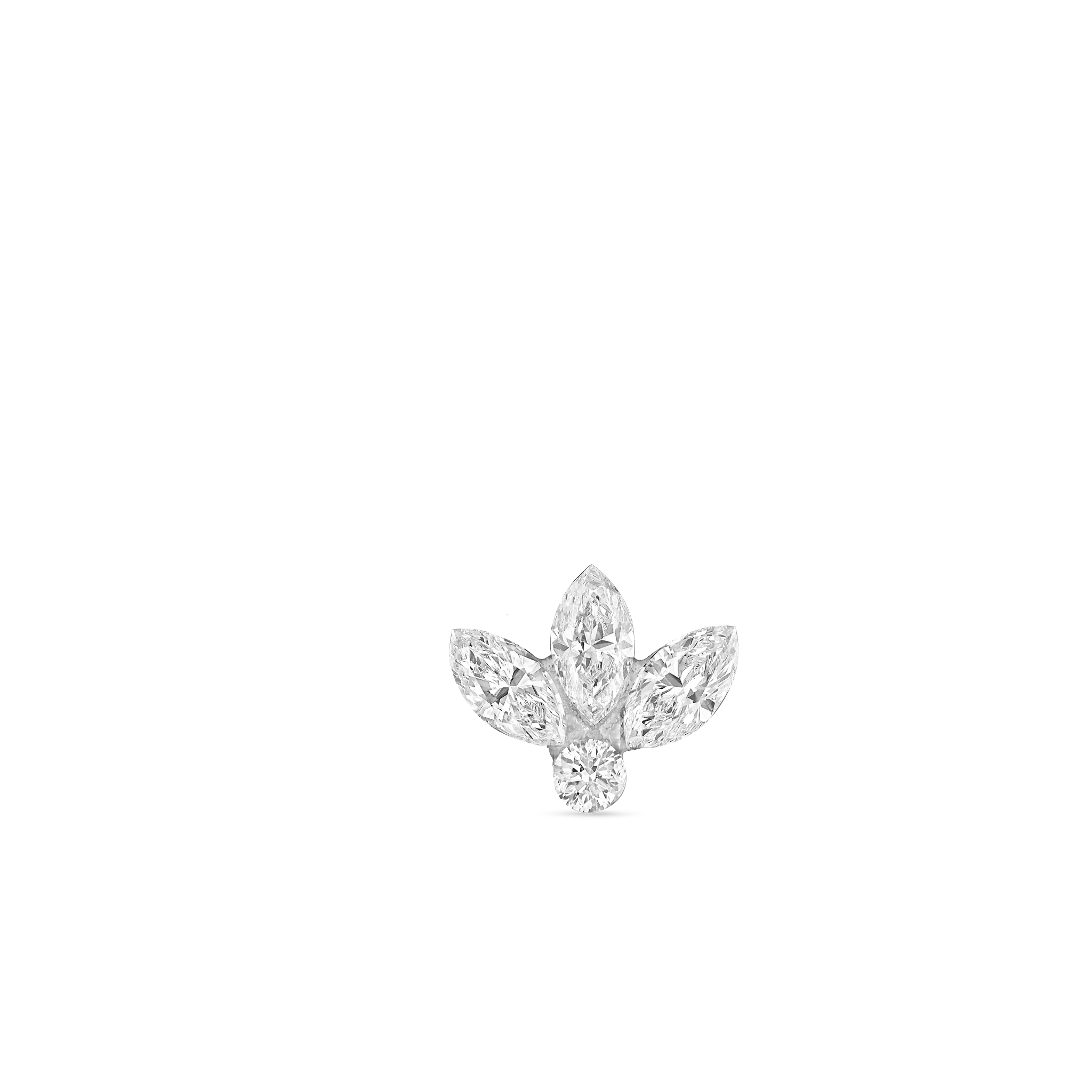 Invisible Diamond Lotus Threaded Stud Earring With Titanium Backing - Image 45
