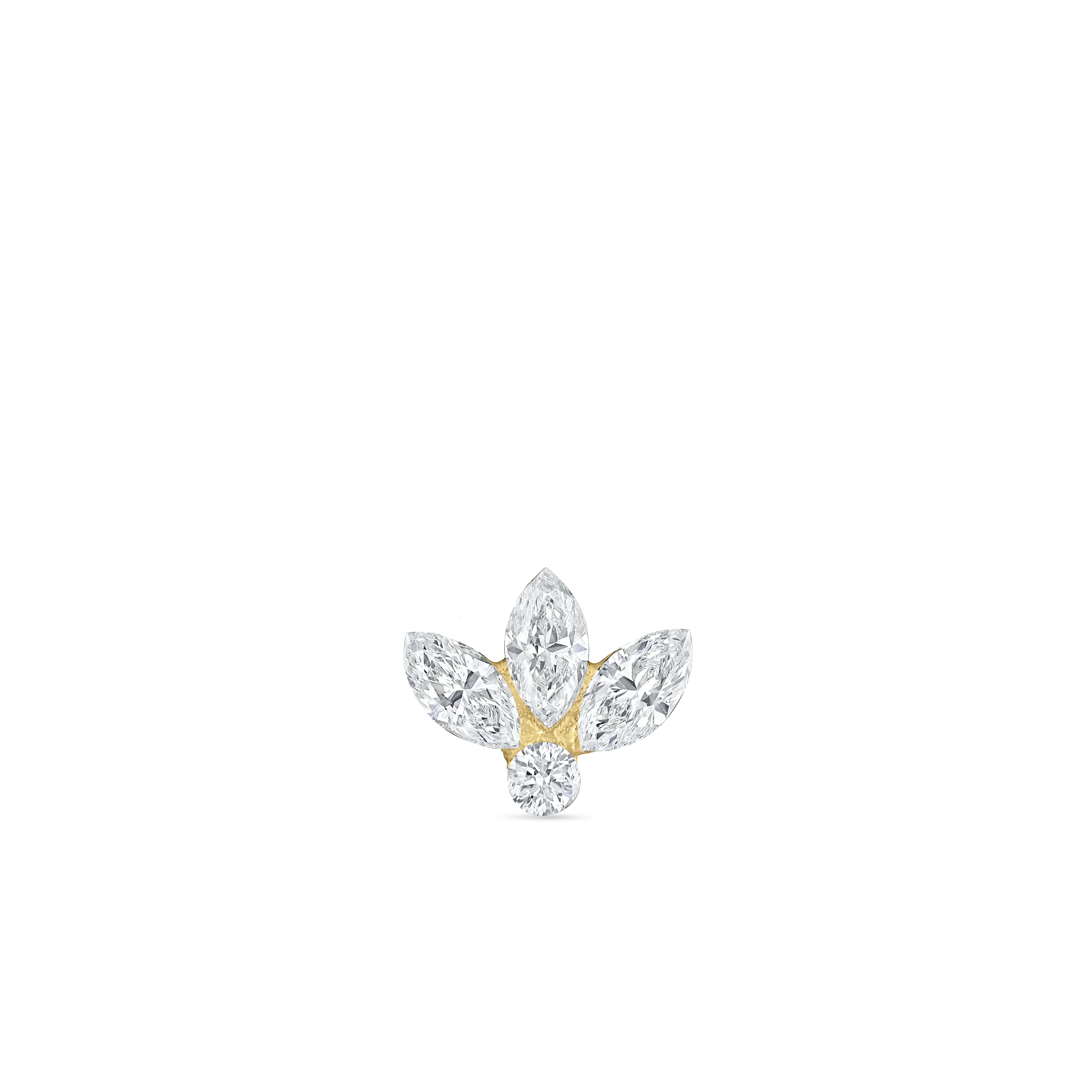 Invisible Diamond Lotus Threaded Stud Earring With Titanium Backing - Image 46