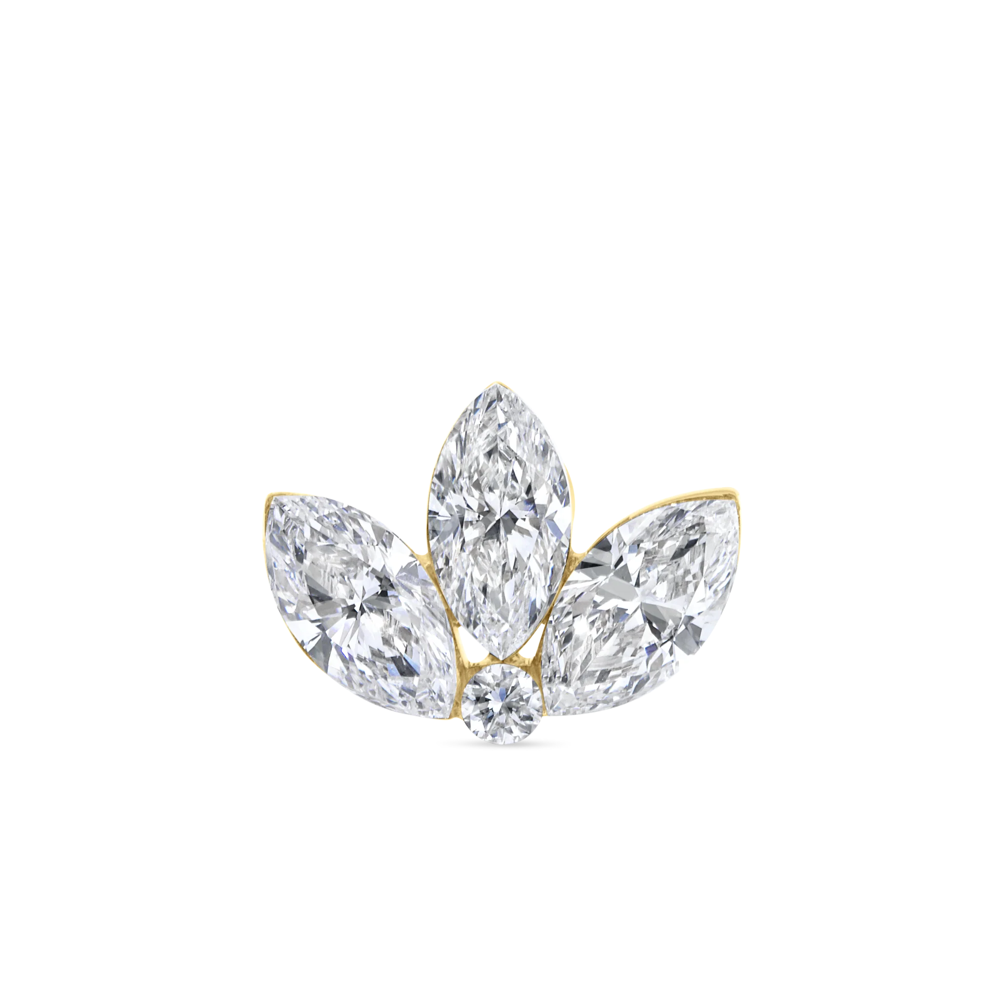 Invisible Diamond Lotus Threaded Stud Earring With Titanium Backing - Image 47