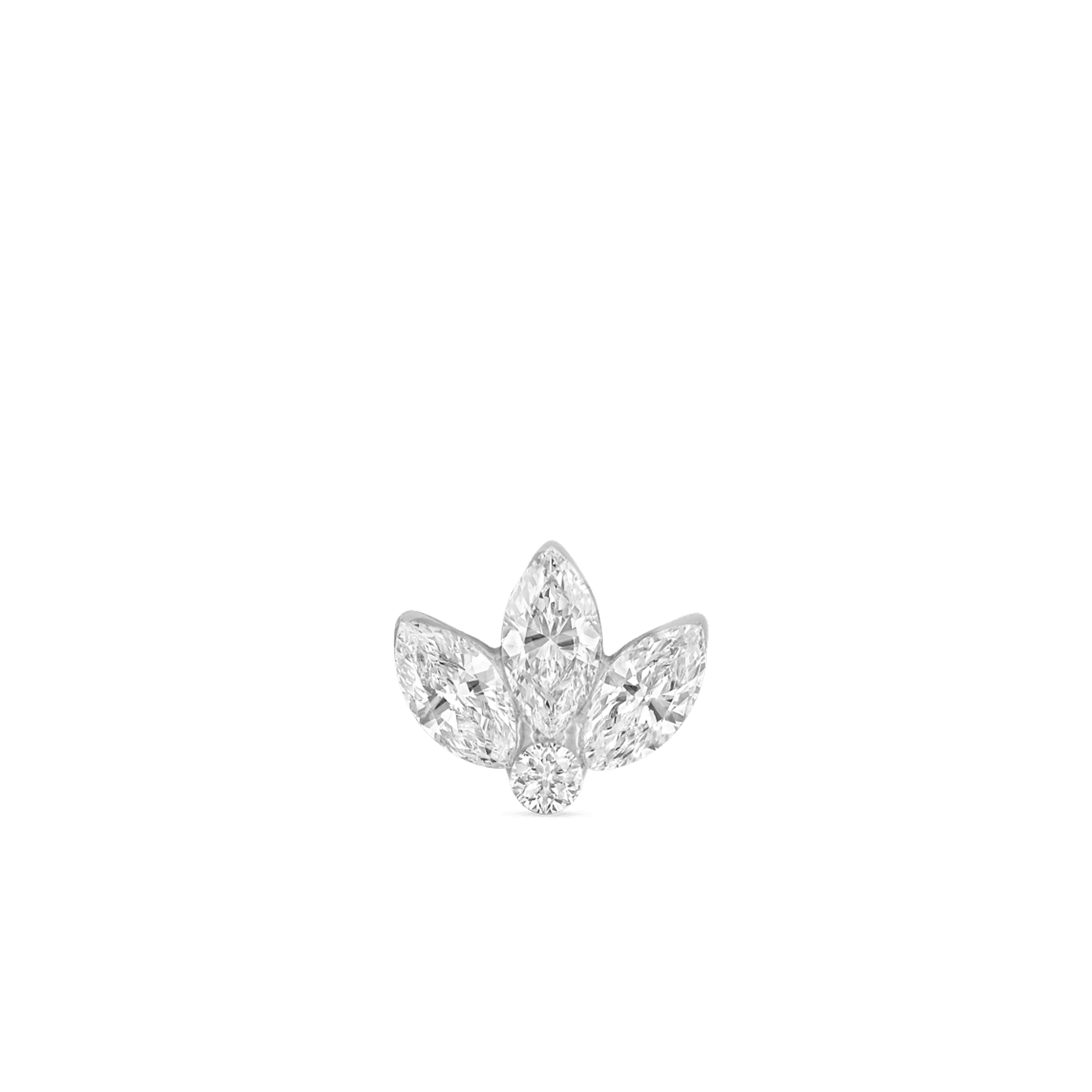 Invisible Diamond Lotus Threaded Stud Earring With Titanium Backing - Image 49