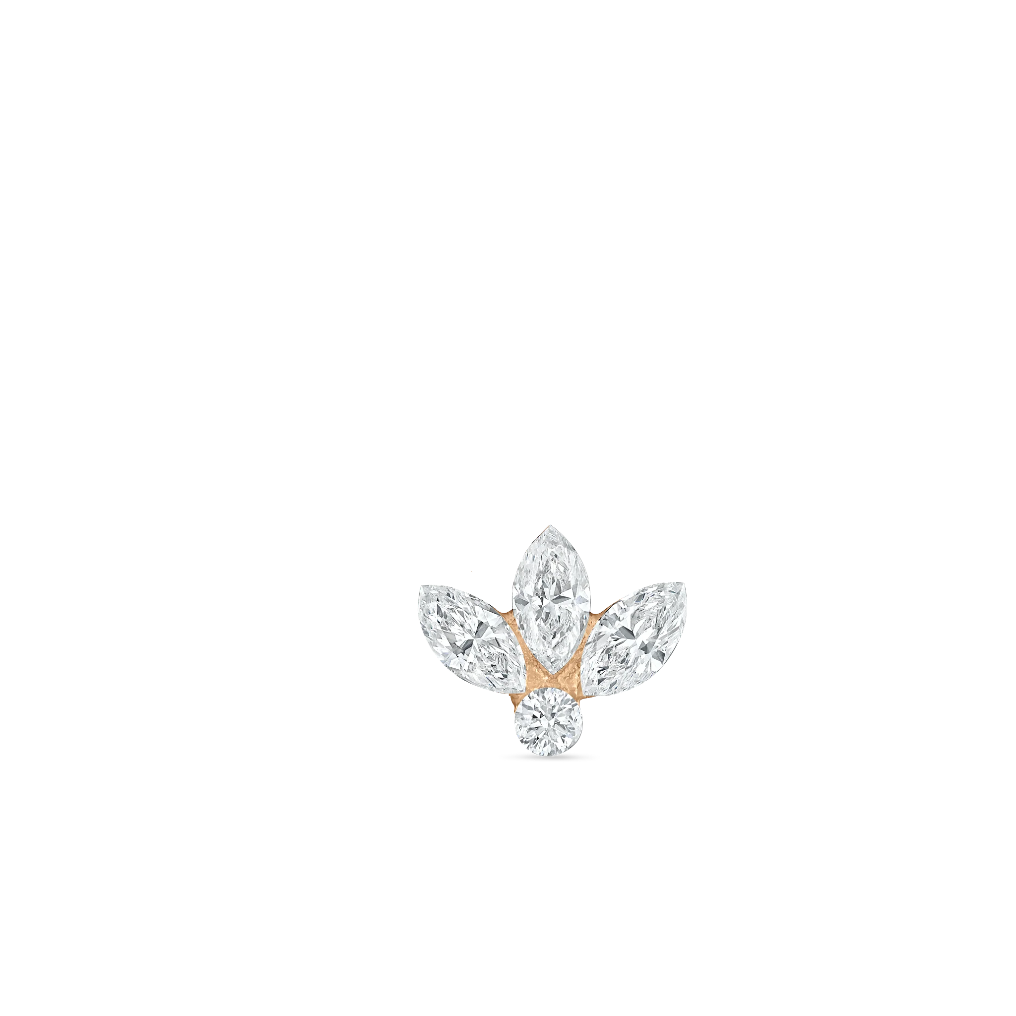 Invisible Diamond Lotus Threaded Stud Earring With Titanium Backing - Image 50