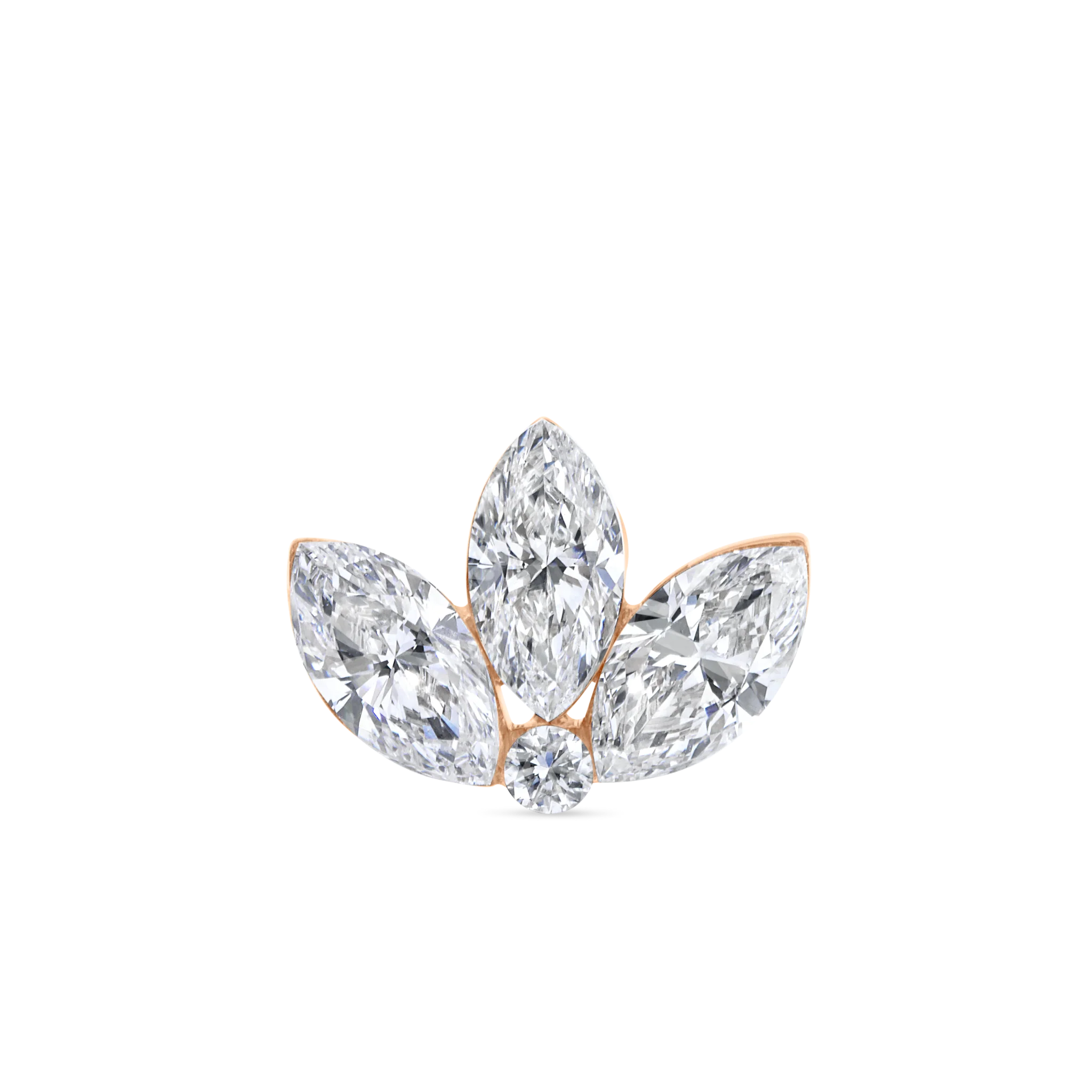 Invisible Diamond Lotus Threaded Stud Earring With Titanium Backing - Image 51