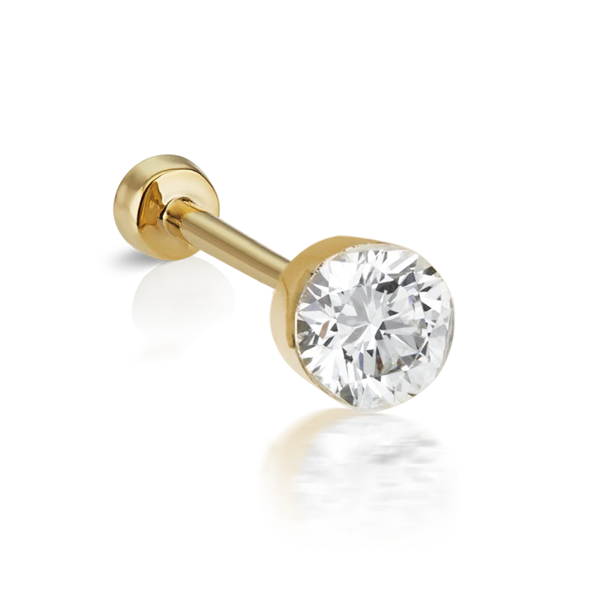 Invisible Diamond Threaded Stud Earring with Diamond Back - Image 14