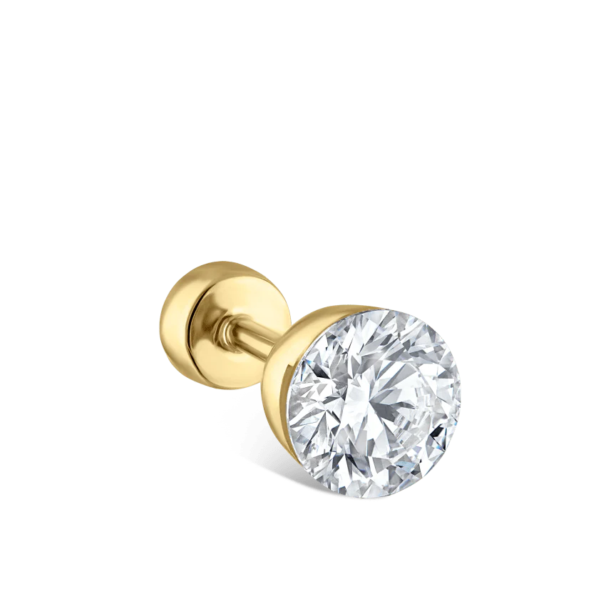 Invisible Diamond Threaded Stud Earring with Diamond Back - Image 16