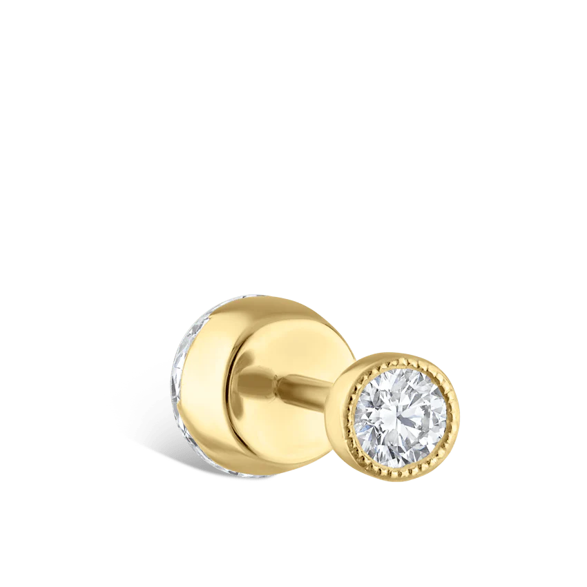 Invisible Diamond Threaded Stud Earring with Diamond Back - Image 18