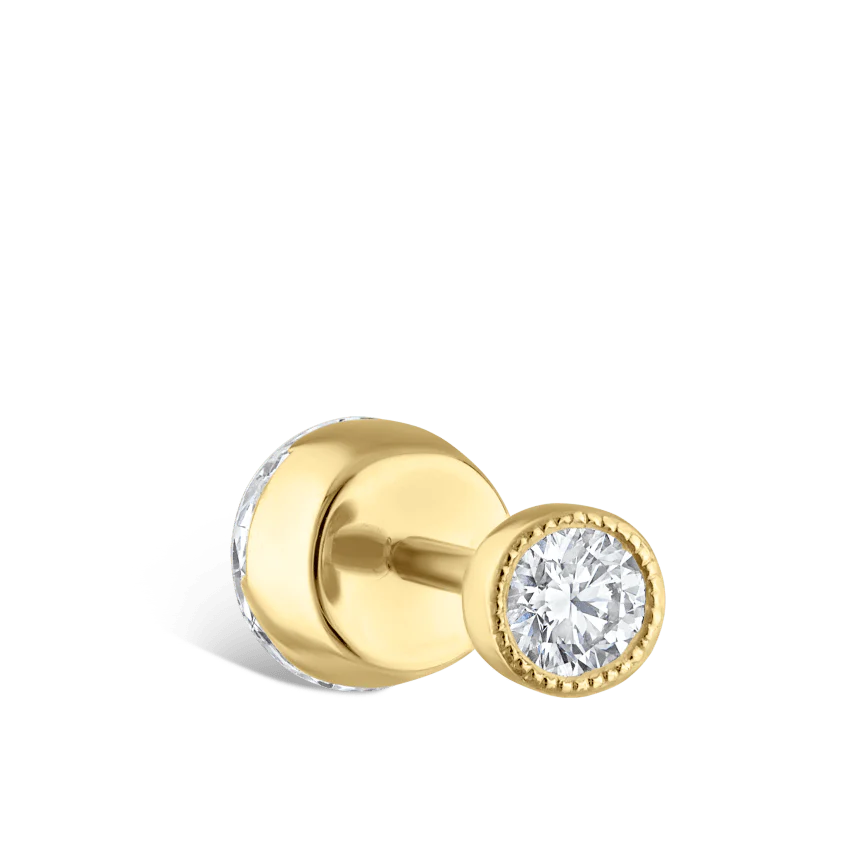 Invisible Diamond Threaded Stud Earring with Diamond Back - Image 22