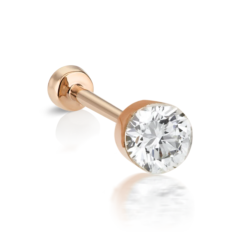 Invisible Diamond Threaded Stud Earring with Diamond Back - Image 25