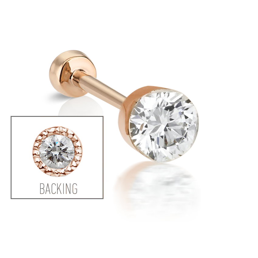 Invisible Diamond Threaded Stud Earring with Diamond Back - Image 26