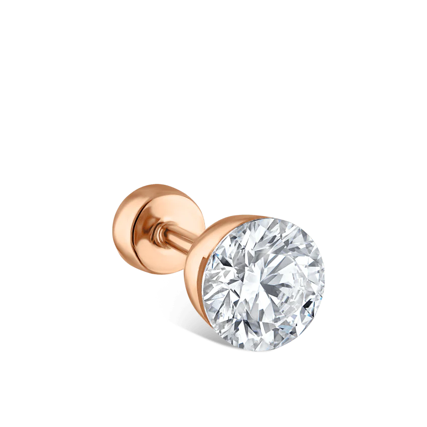 Invisible Diamond Threaded Stud Earring with Diamond Back - Image 27