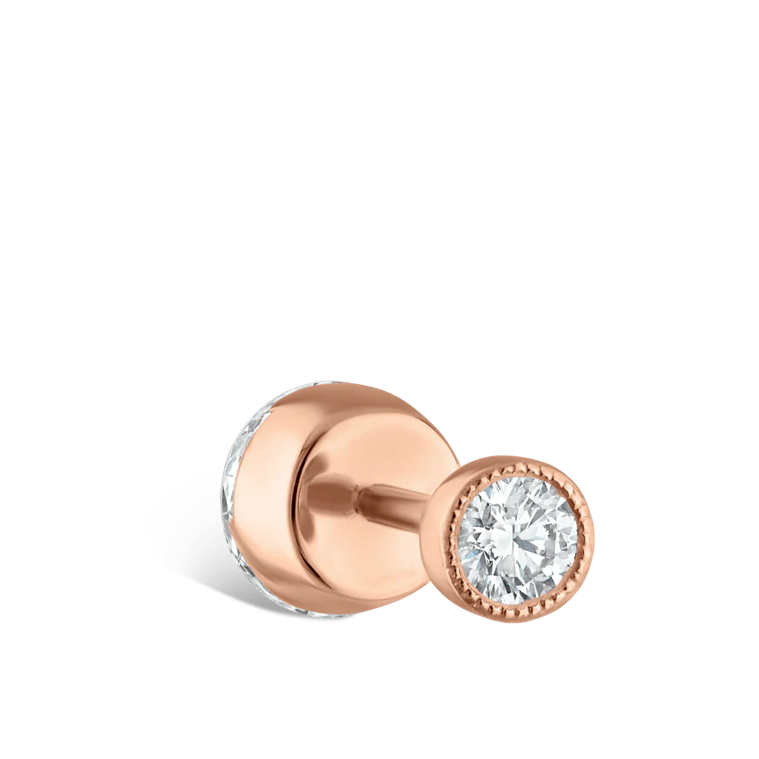 Invisible Diamond Threaded Stud Earring with Diamond Back - Image 29