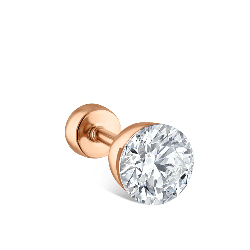 Invisible Diamond Threaded Stud Earring with Diamond Back - Image 30