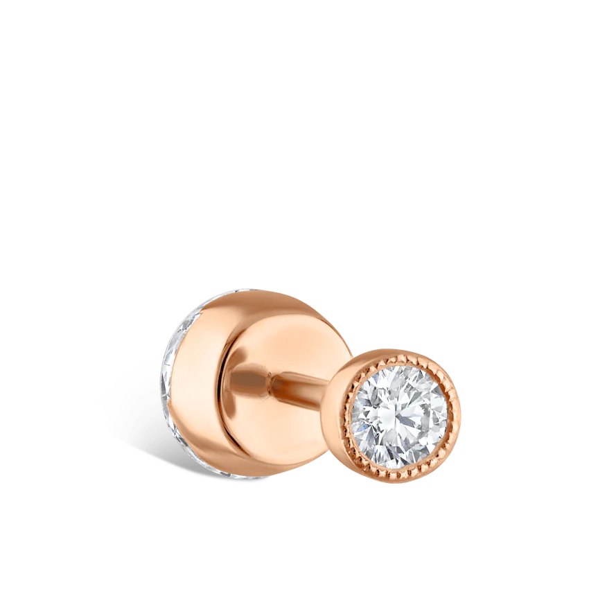 Invisible Diamond Threaded Stud Earring with Diamond Back - Image 33