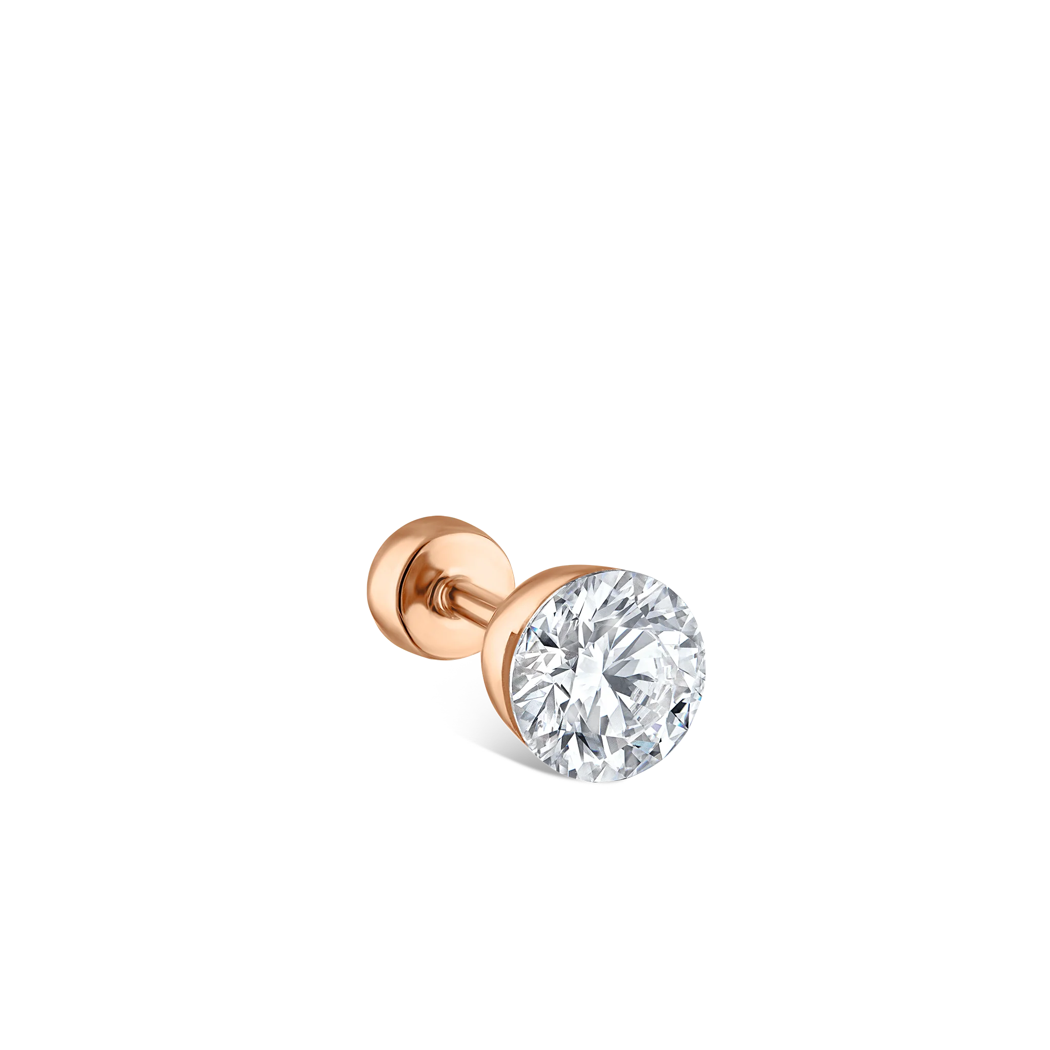 Invisible Diamond Threaded Stud Earring with Diamond Back - Image 39