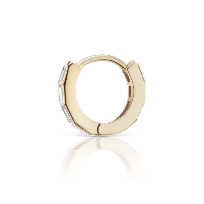 Invisible Set Baguette Diamond Eternity Hoop Earring - Image 20