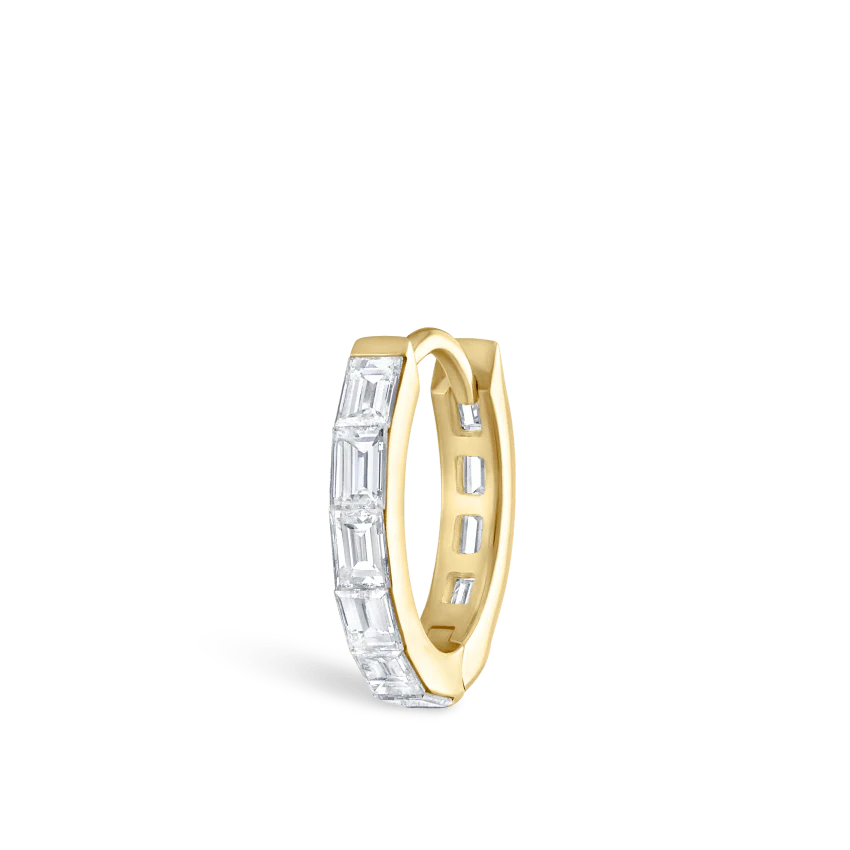 Invisible Set Baguette Diamond Eternity Hoop Earring - Image 24