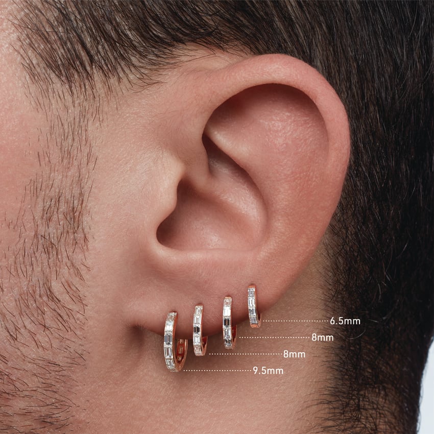 Invisible Set Baguette Diamond Eternity Hoop Earring - Image 28
