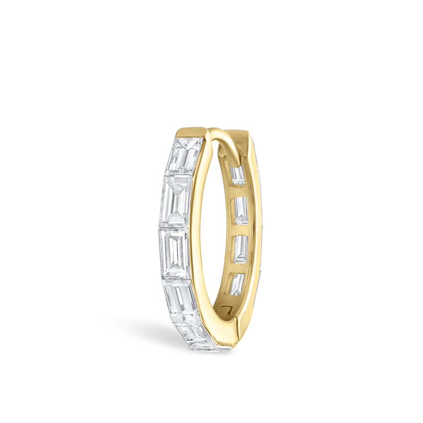 Invisible Set Baguette Diamond Eternity Hoop Earring - Image 31