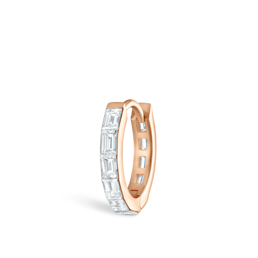 Invisible Set Baguette Diamond Eternity Hoop Earring - Image 41