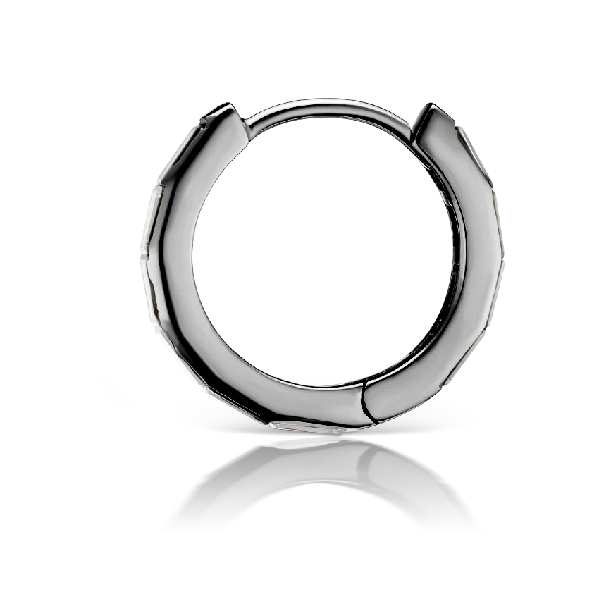 Invisible Set Baguette Diamond Eternity Hoop Earring - Image 64