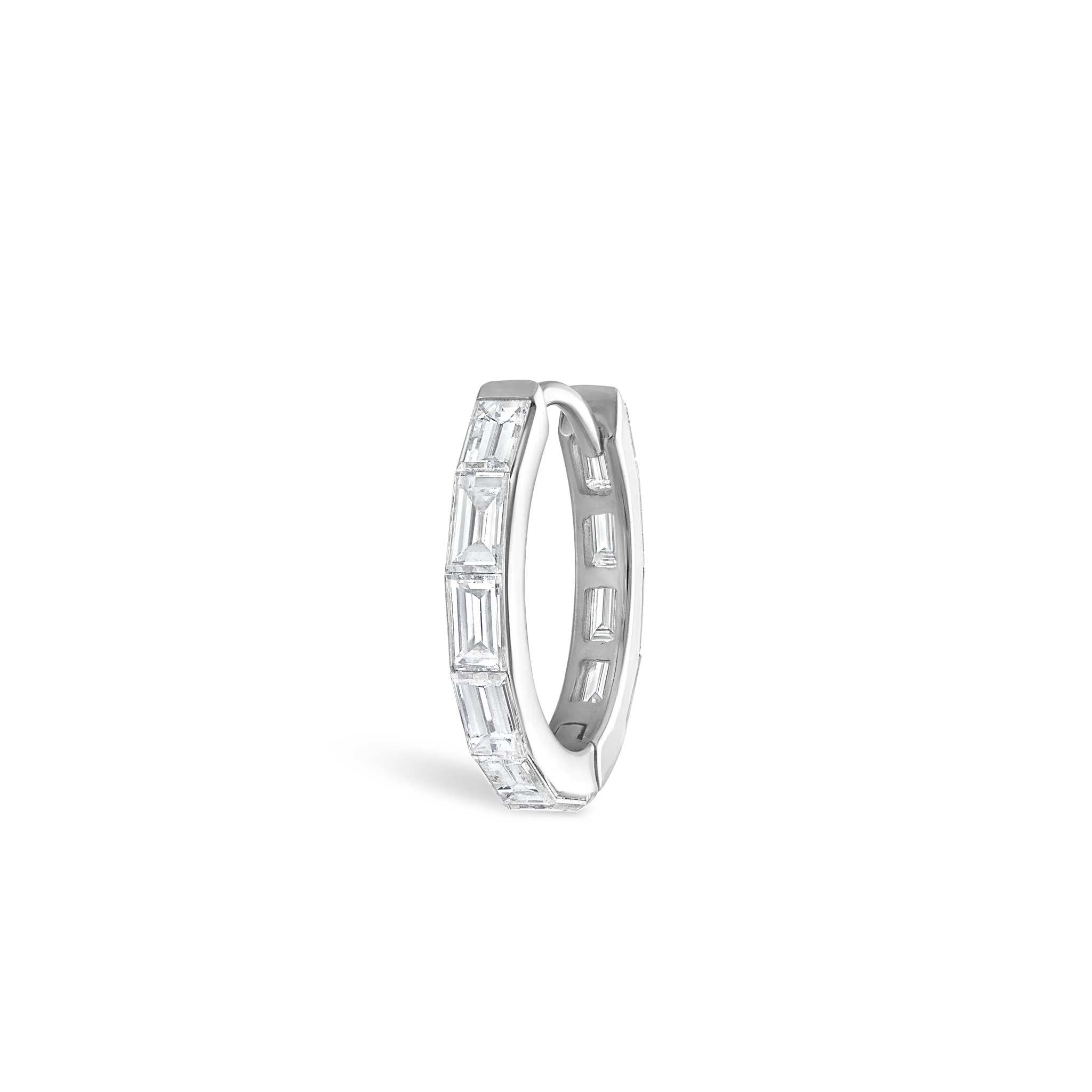 Invisible Set Baguette Diamond Eternity Hoop Earring - Image 68
