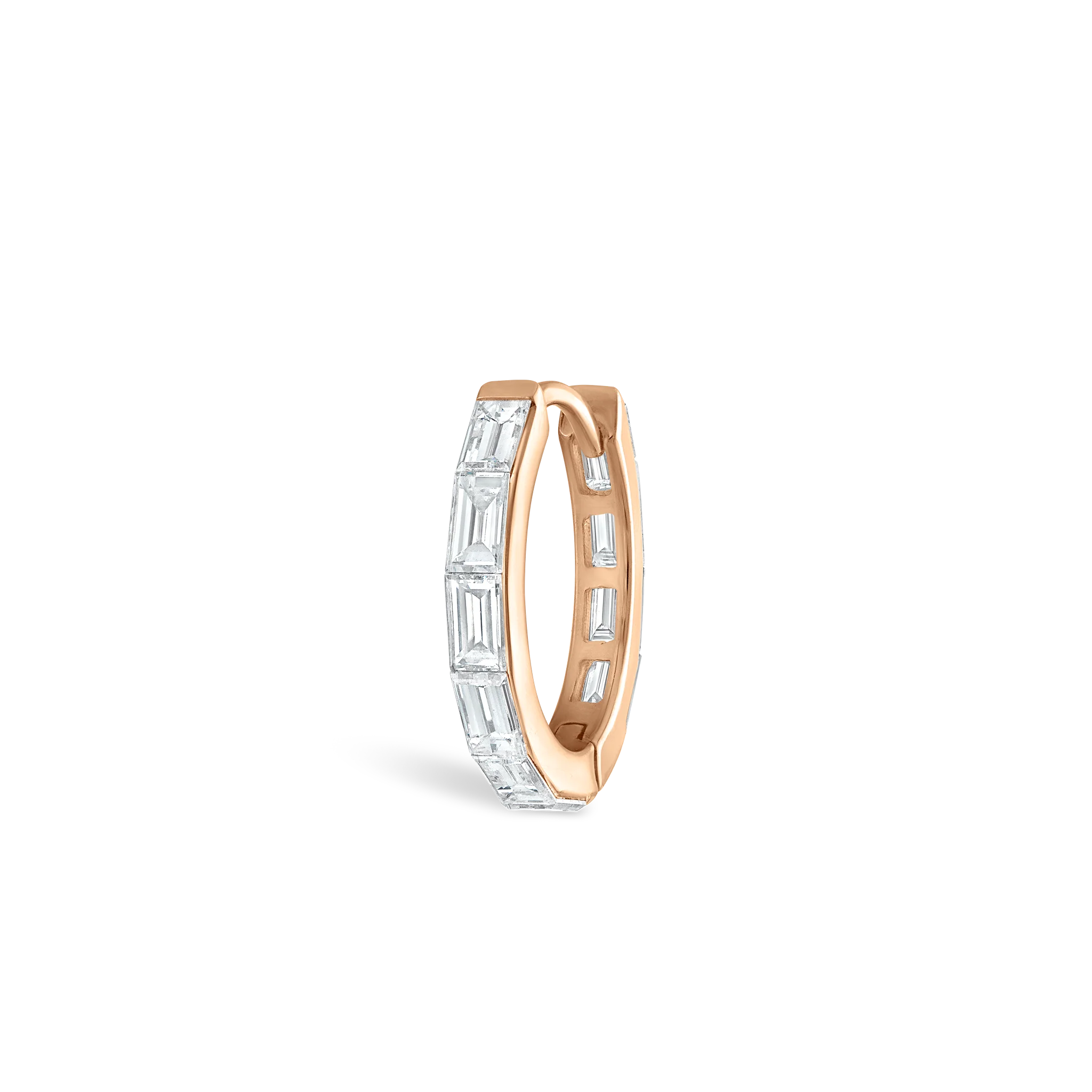 Invisible Set Baguette Diamond Eternity Hoop Earring - Image 69